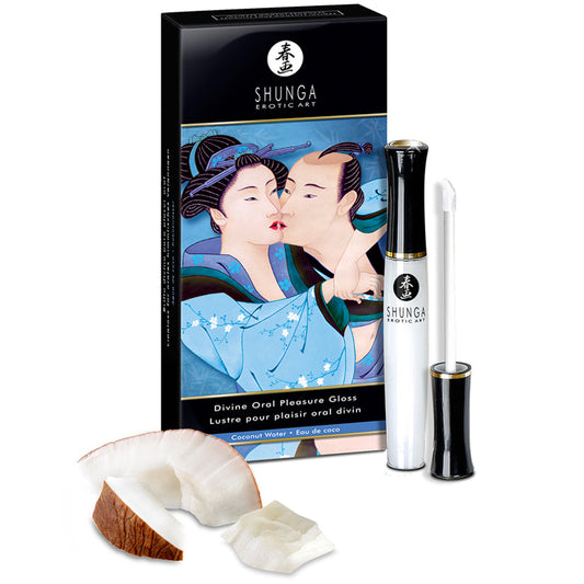 Shunga Divine Oral Pleasure Gloss-Coconut Water.