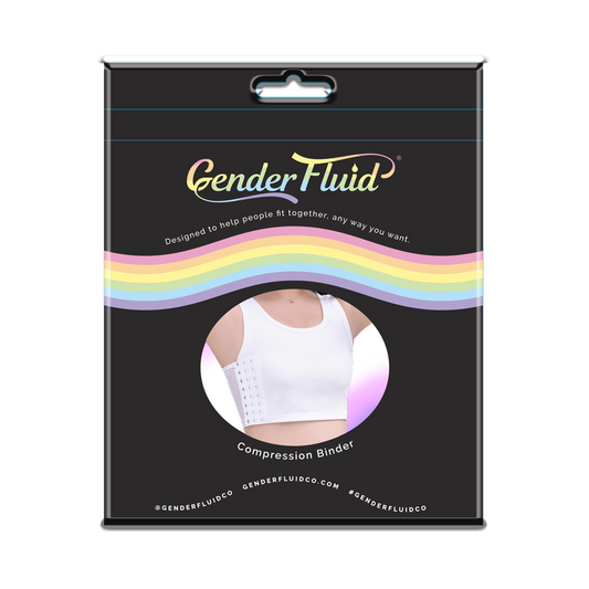 Gender Fluid Chest Binder White- 3XLarge – Rechargeable, Discreet, Intimate Wellness Accessory – Quiet, Rechargeable, Waterproof, Couples & Solo Use, Discreet Intimate Wellness Accessory