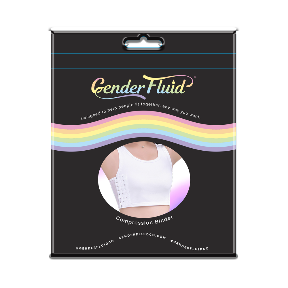 Gender Fluid Chest Binder White - Medium – Rechargeable, Discreet, Intimate Wellness Accessory – Quiet, Rechargeable, Waterproof, Couples & Solo Use, Discreet Intimate Wellness Accessory