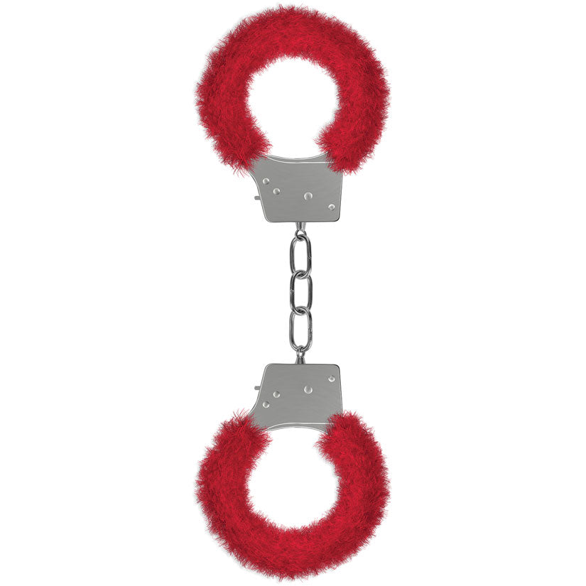 Ouch! Beginner's Furry Handcuffs-Red.