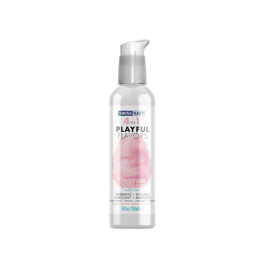 4in1 Playful Flavors - Cotton Candy 4oz – Rechargeable, Discreet, Intimate Wellness Accessory – Quiet, Rechargeable, Waterproof, Couples & Solo Use, Discreet Intimate Wellness Accessory