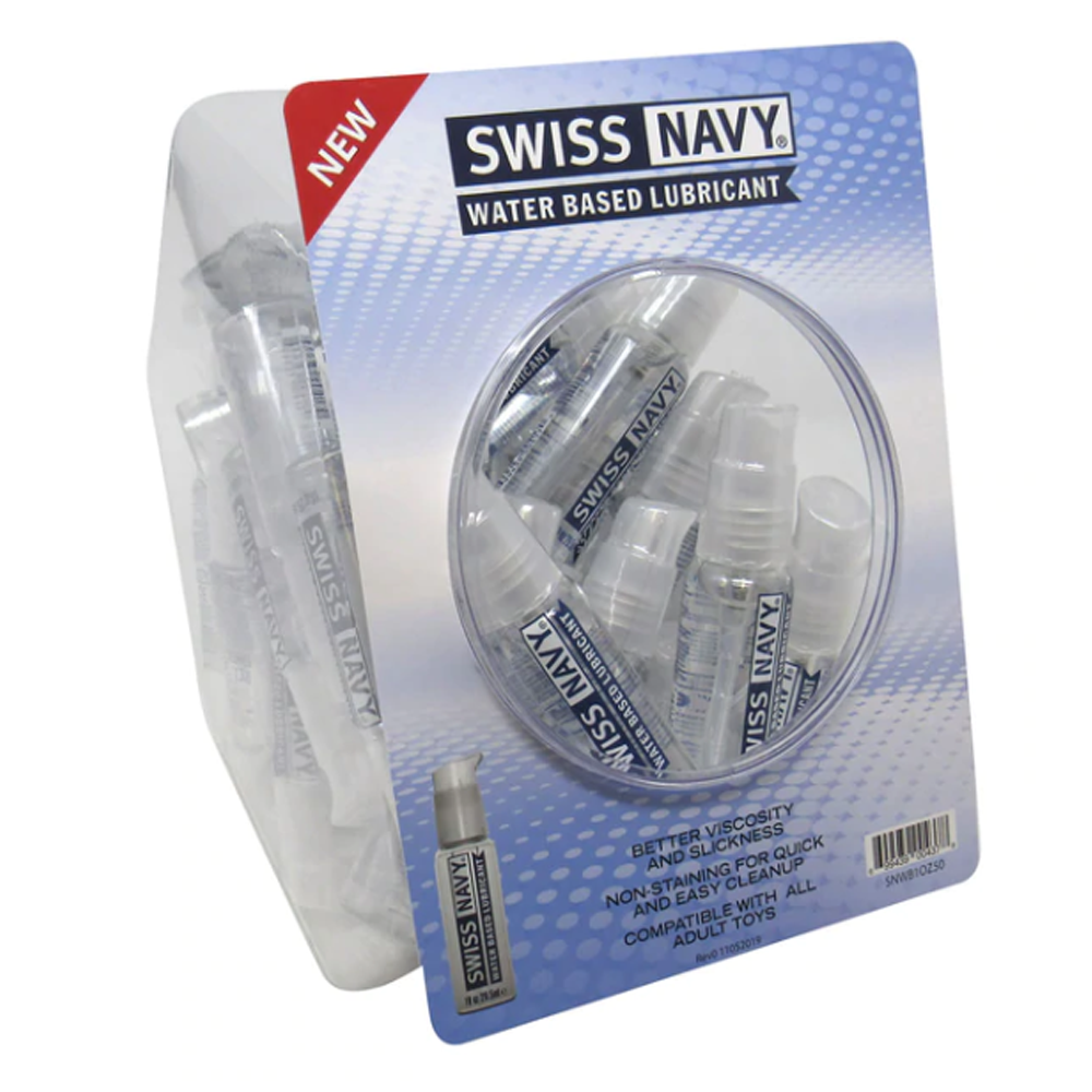Swiss Navy Water 1oz Fishbowl 50pcs – Rechargeable, Discreet, Intimate Wellness Accessory – Quiet, Rechargeable, Waterproof, Couples & Solo Use, Discreet Intimate Wellness Accessory