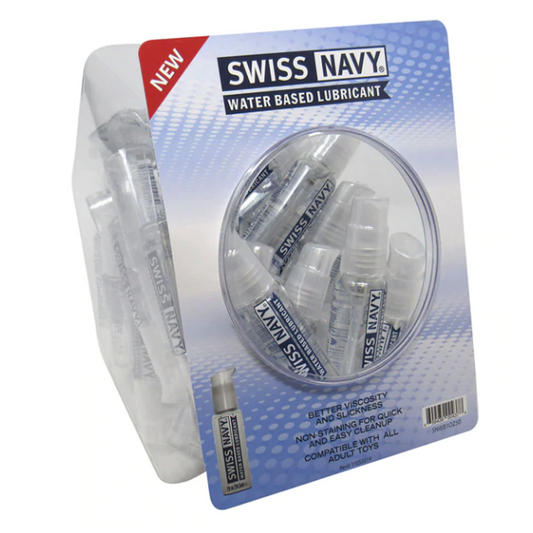 Swiss Navy Water 1oz Fishbowl 50pcs – Rechargeable, Discreet, Intimate Wellness Accessory – Quiet, Rechargeable, Waterproof, Couples & Solo Use, Discreet Intimate Wellness Accessory