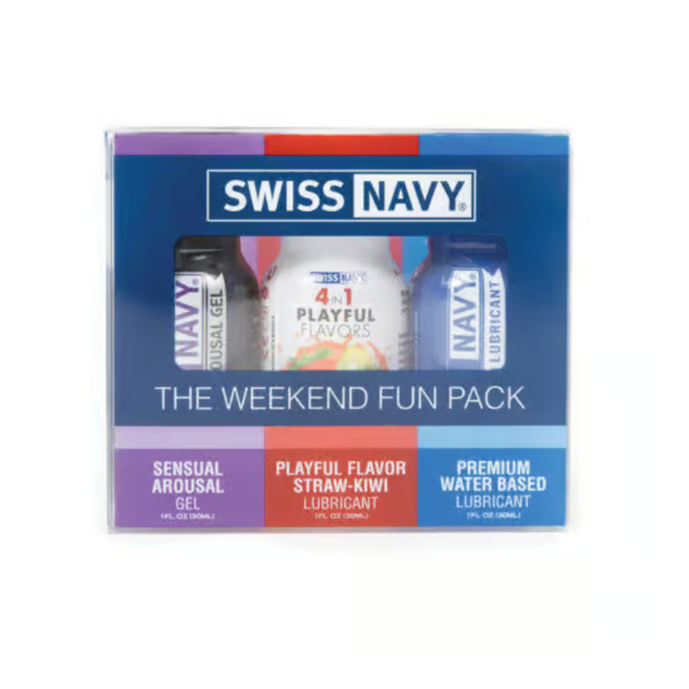 Swiss Navy Weekend Fun Pack 3x1oz – Rechargeable, Discreet, Intimate Wellness Accessory – Quiet, Rechargeable, Waterproof, Couples & Solo Use, Discreet Intimate Wellness Accessory
