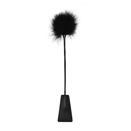 Ouch! Crop With Feather - Black – Rechargeable, Discreet, Intimate Wellness Accessory – Quiet, Rechargeable, Waterproof, Couples & Solo Use, Discreet Intimate Wellness Accessory