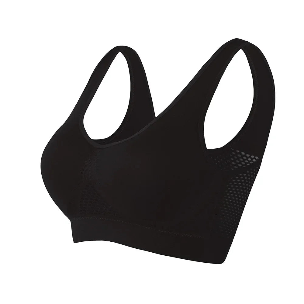 Breathable Sports Bra Top Fitness Women Brassiere Removable Padded Sport Bra Running Gym Seamless Push Up Bras [BRA]