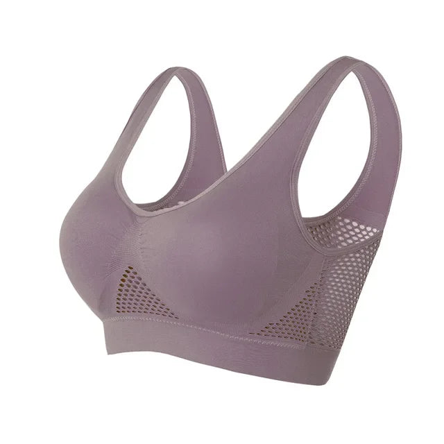 Breathable Sports Bra Top Fitness Women Brassiere Removable Padded Sport Bra Running Gym Seamless Push Up Bras [BRA]