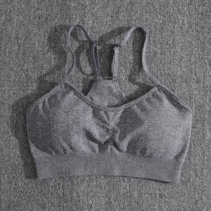 Solid Women Two Piece Sets Peach Buttocks Shorts Female Trackuists Gym Set Halter Fitness Shorts Push Up Bra Summer [BRA]