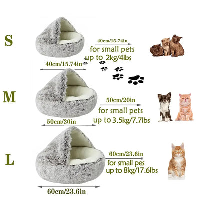 SOFT PLUSH ROUND CAT BED