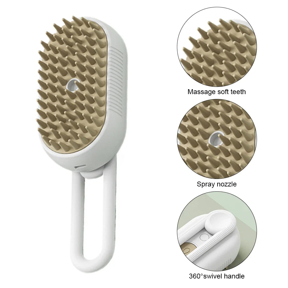 Cat Steam Brush Steamy Dog Brush 3 in 1 Electric Spray Cat Hair Brushes USB Rechargeable Dog Grooming Massage Comb for Pet Hairs