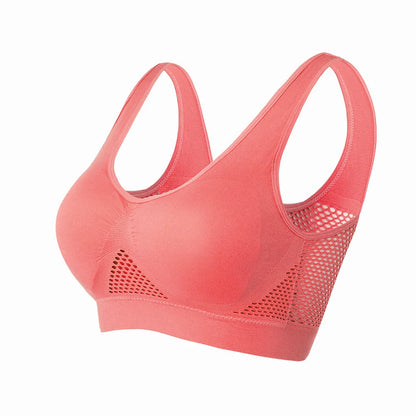 Breathable Sports Bra Top Fitness Women Brassiere Removable Padded Sport Bra Running Gym Seamless Push Up Bras [BRA]