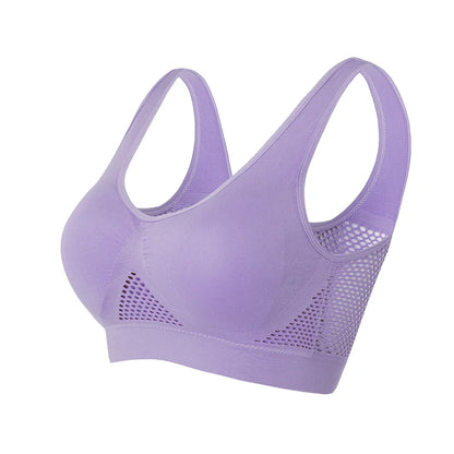 Breathable Sports Bra Top Fitness Women Brassiere Removable Padded Sport Bra Running Gym Seamless Push Up Bras [BRA]