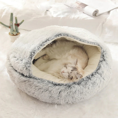 SOFT PLUSH ROUND CAT BED