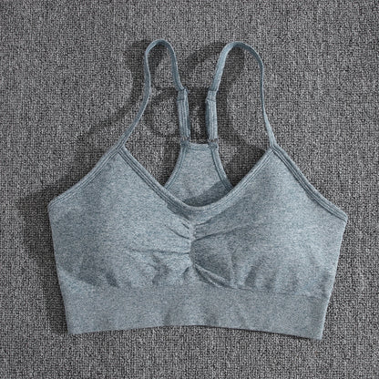 Solid Women Two Piece Sets Peach Buttocks Shorts Female Trackuists Gym Set Halter Fitness Shorts Push Up Bra Summer [BRA]