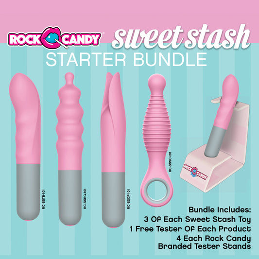 Sweet Stash Bundle 12pc +4 testers/stand – Rechargeable, Discreet, Intimate Wellness Accessory – Quiet, Rechargeable, Waterproof, Couples & Solo Use, Discreet Intimate Wellness Accessory