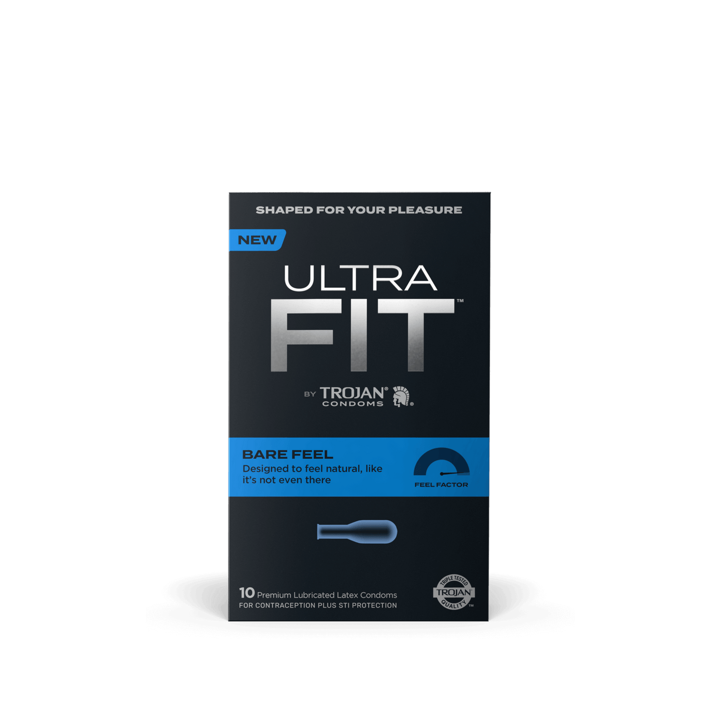 Trojan UltraFit Bare Feel Condoms - 10ct – Rechargeable, Discreet, Intimate Wellness Accessory – Quiet, Rechargeable, Waterproof, Couples & Solo Use, Discreet Intimate Wellness Accessory
