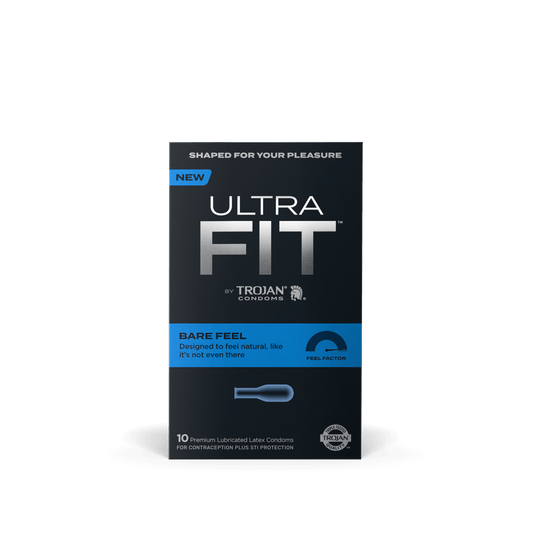 Trojan UltraFit Bare Feel Condoms - 10ct – Rechargeable, Discreet, Intimate Wellness Accessory – Quiet, Rechargeable, Waterproof, Couples & Solo Use, Discreet Intimate Wellness Accessory