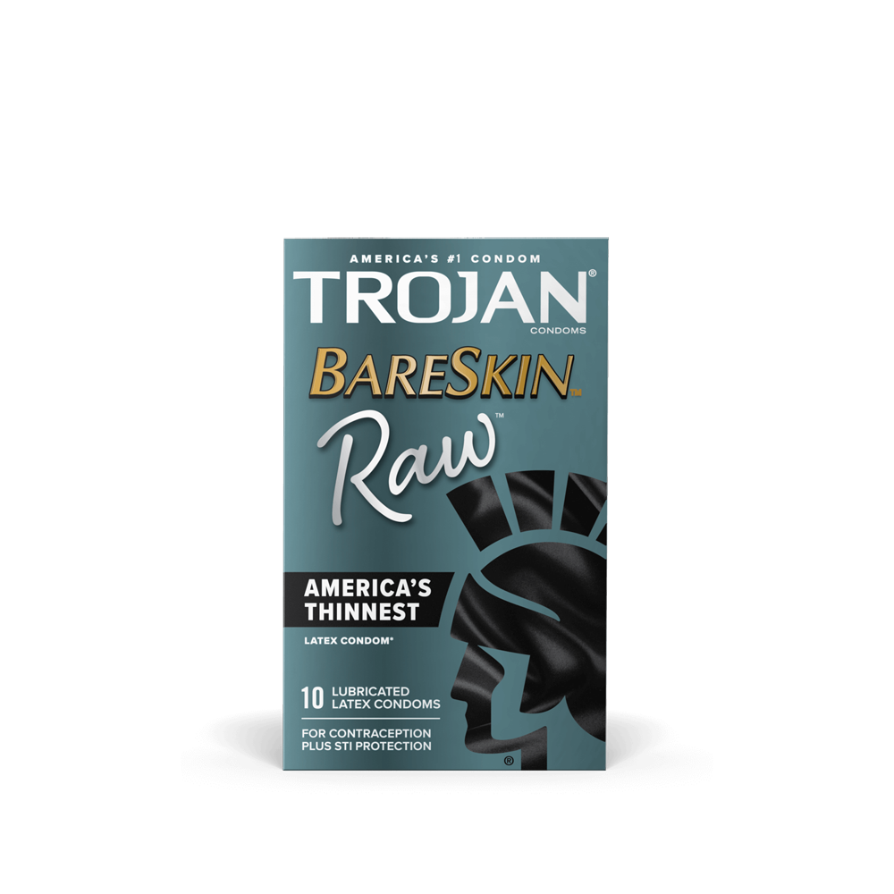 Trojan Bareskin Raw Condoms - 10pk – Rechargeable, Discreet, Intimate Wellness Accessory – Quiet, Rechargeable, Waterproof, Couples & Solo Use, Discreet Intimate Wellness Accessory