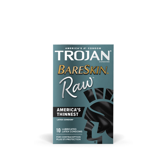 Trojan Bareskin Raw Condoms - 10pk – Rechargeable, Discreet, Intimate Wellness Accessory – Quiet, Rechargeable, Waterproof, Couples & Solo Use, Discreet Intimate Wellness Accessory