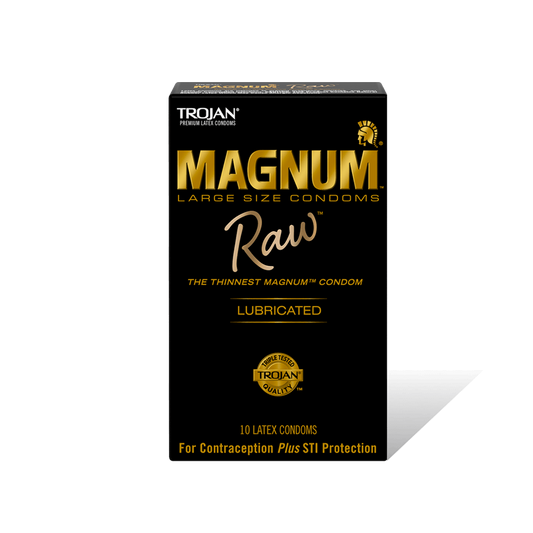 Trojan Magnum Raw Condoms - 10pk – Rechargeable, Discreet, Intimate Wellness Accessory – Quiet, Rechargeable, Waterproof, Couples & Solo Use, Discreet Intimate Wellness Accessory