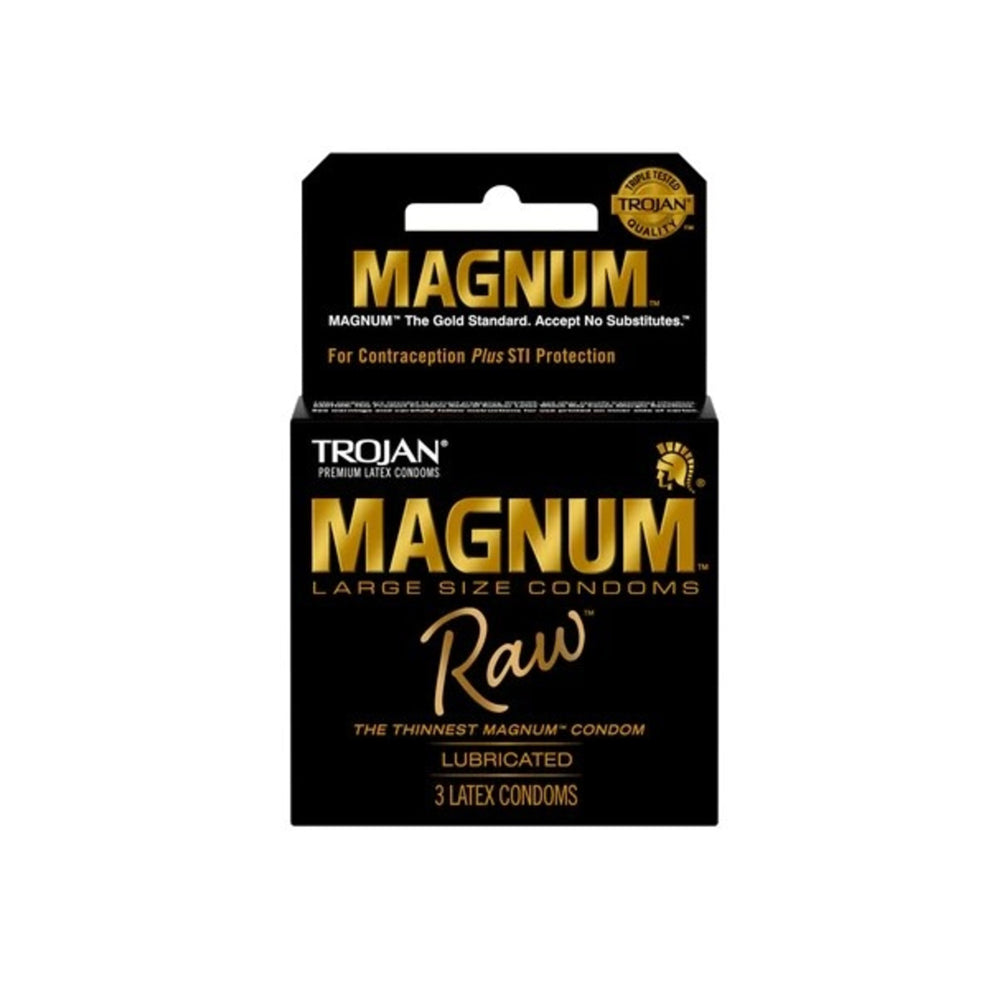 Trojan Magnum Raw Condoms - 3pk – Rechargeable, Discreet, Intimate Wellness Accessory – Quiet, Rechargeable, Waterproof, Couples & Solo Use, Discreet Intimate Wellness Accessory