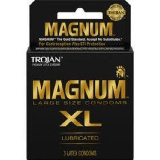 Trojan Magnum XL Condoms - 3 pk – Rechargeable, Discreet, Intimate Wellness Accessory – Quiet, Rechargeable, Waterproof, Couples & Solo Use, Discreet Intimate Wellness Accessory