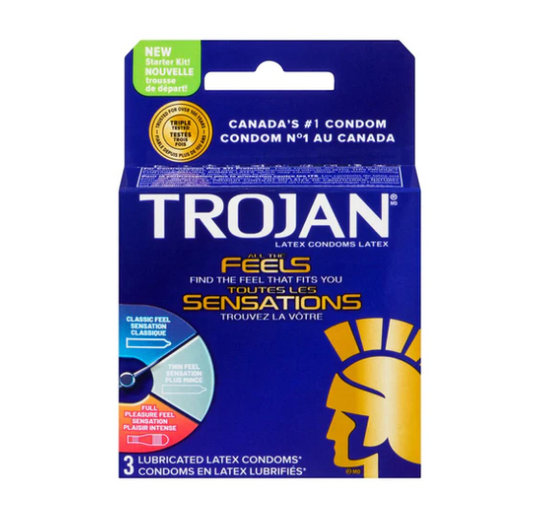 Trojan All The Feels Condoms - 3pk – Rechargeable, Discreet, Intimate Wellness Accessory – Quiet, Rechargeable, Waterproof, Couples & Solo Use, Discreet Intimate Wellness Accessory
