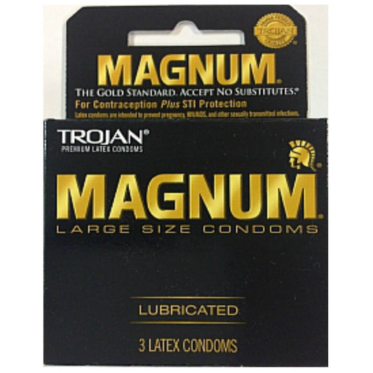 Trojan Magnum Large Lubricated - 3 pk – Rechargeable, Discreet, Intimate Wellness Accessory – Quiet, Rechargeable, Waterproof, Couples & Solo Use, Discreet Intimate Wellness Accessory