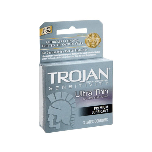 Trojan Sensitivity Ultra Thin - 3 pk – Rechargeable, Discreet, Intimate Wellness Accessory – Quiet, Rechargeable, Waterproof, Couples & Solo Use, Discreet Intimate Wellness Accessory