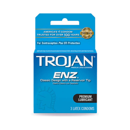 Trojan ENZ Armor Spermicidal Condoms 3pk – Rechargeable, Discreet, Intimate Wellness Accessory – Quiet, Rechargeable, Waterproof, Couples & Solo Use, Discreet Intimate Wellness Accessory