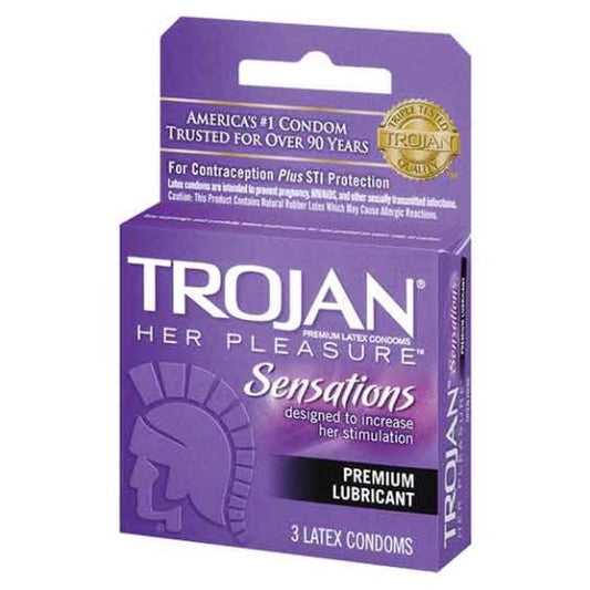 Trojan Her Pleasure Condoms - 3pk – Rechargeable, Discreet, Intimate Wellness Accessory – Quiet, Rechargeable, Waterproof, Couples & Solo Use, Discreet Intimate Wellness Accessory