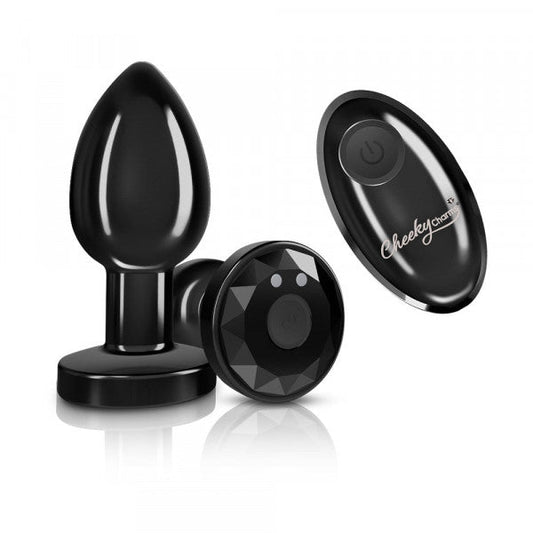 R/C Vibrating Metal Plug - Gunmetal-Med – Rechargeable, Discreet, Intimate Wellness Accessory – Quiet, Rechargeable, Waterproof, Couples & Solo Use, Discreet Intimate Wellness Accessory