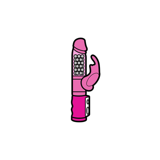 Enamel Pin: Pink Rabbit Vibe * – Rechargeable, Discreet, Intimate Wellness Accessory – Quiet, Rechargeable, Waterproof, Couples & Solo Use, Discreet Intimate Wellness Accessory
