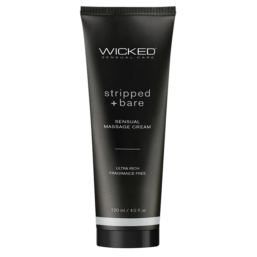 Wicked Sensual Massage Cream-Stripped + Bare Unscented 4oz.