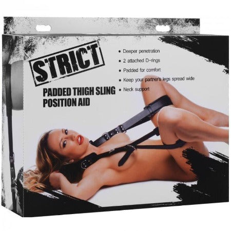 Strict Padded Thigh Sling Position Aid – Rechargeable, Discreet, Intimate Wellness Accessory – Quiet, Rechargeable, Waterproof, Couples & Solo Use, Discreet Intimate Wellness Accessory