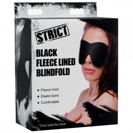 Strict Black Fleece Line Blindfold – Rechargeable, Discreet, Intimate Wellness Accessory – Quiet, Rechargeable, Waterproof, Couples & Solo Use, Discreet Intimate Wellness Accessory