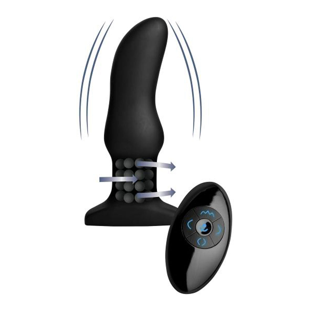 Rimmers Model M Curved Rimming Plug w RC – Rechargeable, Discreet, Intimate Wellness Accessory – Quiet, Rechargeable, Waterproof, Couples & Solo Use, Discreet Intimate Wellness Accessory