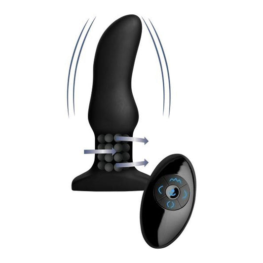 Rimmers Model M Curved Rimming Plug w RC – Rechargeable, Discreet, Intimate Wellness Accessory – Quiet, Rechargeable, Waterproof, Couples & Solo Use, Discreet Intimate Wellness Accessory