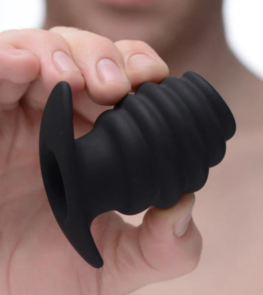 Hive Ass Tunnel Ribbed Hollow Plug - Sm – Rechargeable, Discreet, Intimate Wellness Accessory – Quiet, Rechargeable, Waterproof, Couples & Solo Use, Discreet Intimate Wellness Accessory
