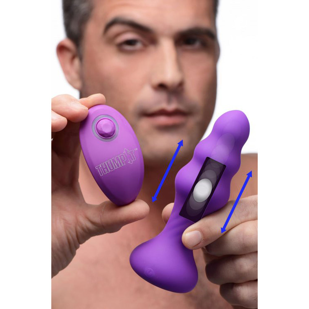 7X Slim Ribbed Thumping Silicone Plug * – Rechargeable, Discreet, Intimate Wellness Accessory – Quiet, Rechargeable, Waterproof, Couples & Solo Use, Discreet Intimate Wellness Accessory
