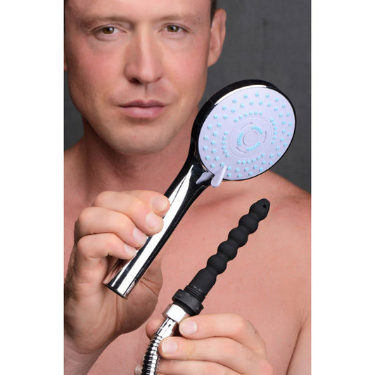 Shower Head with Silicone Enema Nozzle – Rechargeable, Discreet, Intimate Wellness Accessory – Quiet, Rechargeable, Waterproof, Couples & Solo Use, Discreet Intimate Wellness Accessory