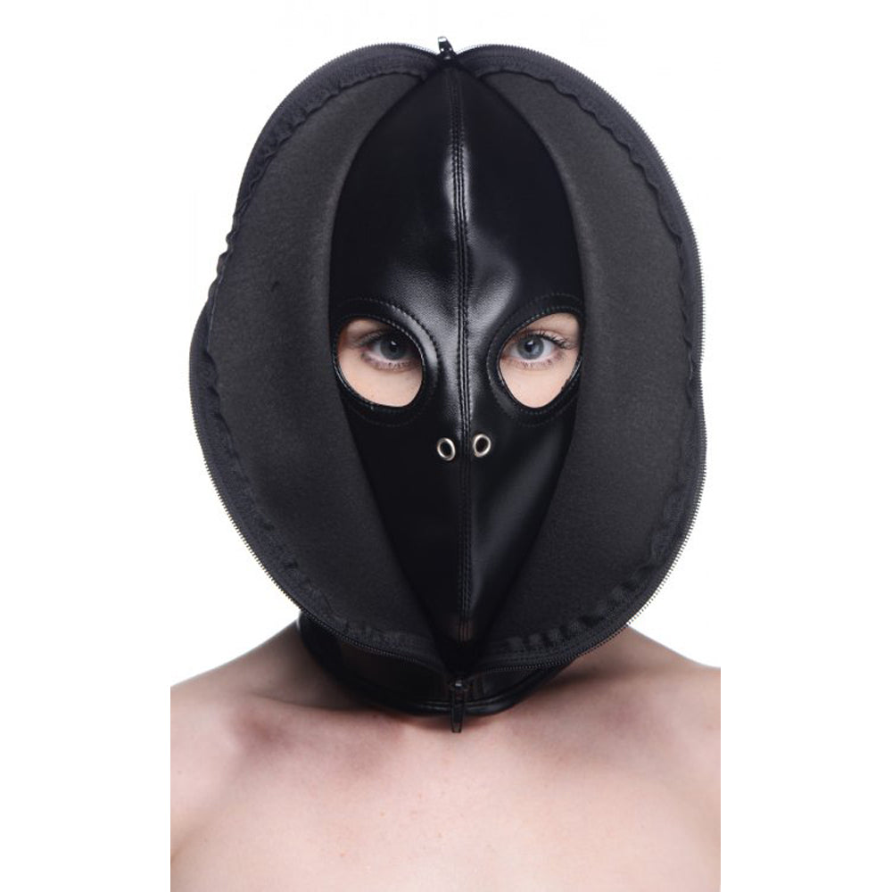 Strict Zip Front playful restraint Black Hood * – Rechargeable, Discreet, Intimate Wellness Accessory – Quiet, Rechargeable, Waterproof, Couples & Solo Use, Discreet Intimate Wellness Accessory