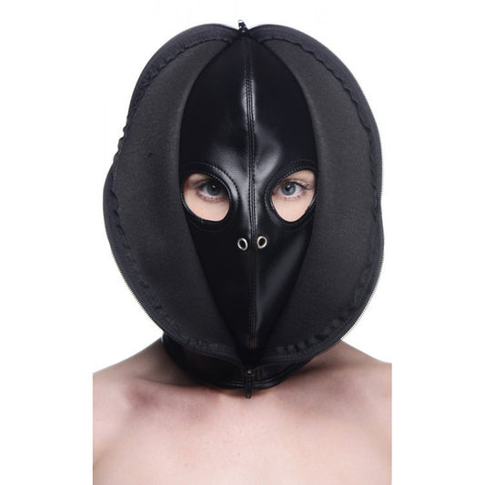 Strict Zip Front playful restraint Black Hood * – Rechargeable, Discreet, Intimate Wellness Accessory – Quiet, Rechargeable, Waterproof, Couples & Solo Use, Discreet Intimate Wellness Accessory