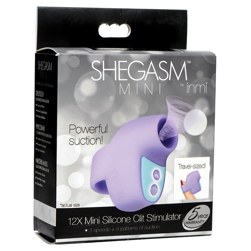 Shegasm Mini 12X Mini Silicone Clit Stimulator-Purple.