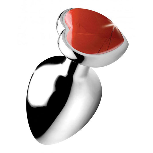Gemstones Red Jasper Heart Plug - Large* – Rechargeable, Discreet, Intimate Wellness Accessory – Quiet, Rechargeable, Waterproof, Couples & Solo Use, Discreet Intimate Wellness Accessory