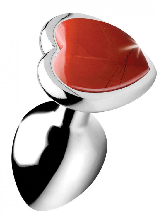 Gemstones Red Jasper Heart Plug - Sm* – Rechargeable, Discreet, Intimate Wellness Accessory – Quiet, Rechargeable, Waterproof, Couples & Solo Use, Discreet Intimate Wellness Accessory