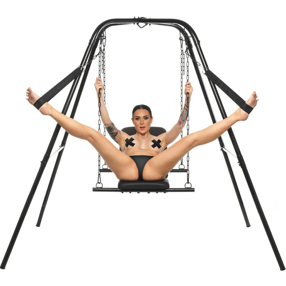 Throne Adjustable intimacy Sling With Stand – Rechargeable, Discreet, Intimate Wellness Accessory – Quiet, Rechargeable, Waterproof, Couples & Solo Use, Discreet Intimate Wellness Accessory