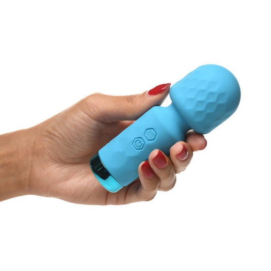 10X Mini Silicone Wand - Blue – Rechargeable, Discreet, Intimate Wellness Accessory – Quiet, Rechargeable, Waterproof, Couples & Solo Use, Discreet Intimate Wellness Accessory