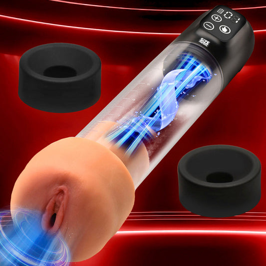 5X Sucking male Pump W/ Attachments – Rechargeable, Discreet, Intimate Wellness Accessory – Quiet, Rechargeable, Waterproof, Couples & Solo Use, Discreet Intimate Wellness Accessory
