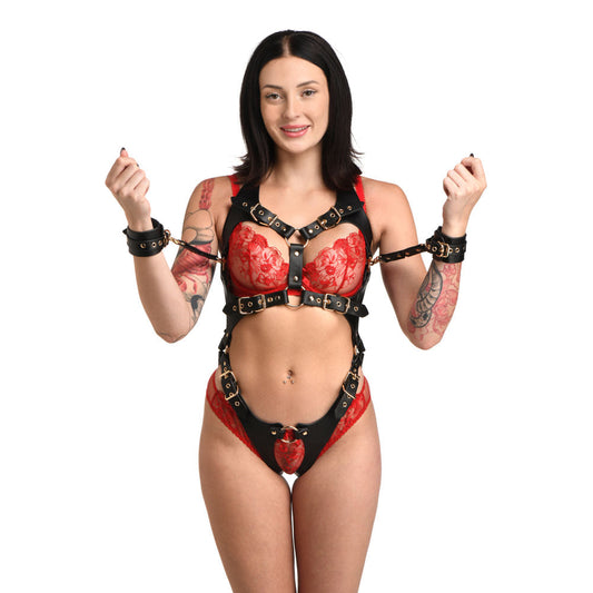 Harness With Restraints – Rechargeable, Discreet, Intimate Wellness Accessory – Quiet, Rechargeable, Waterproof, Couples & Solo Use, Discreet Intimate Wellness Accessory